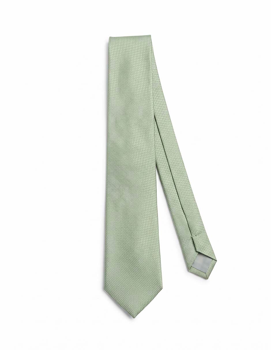 Corbata slim de seda estampado microprint para hombre Corbata slim de seda estampado microprint para hombre