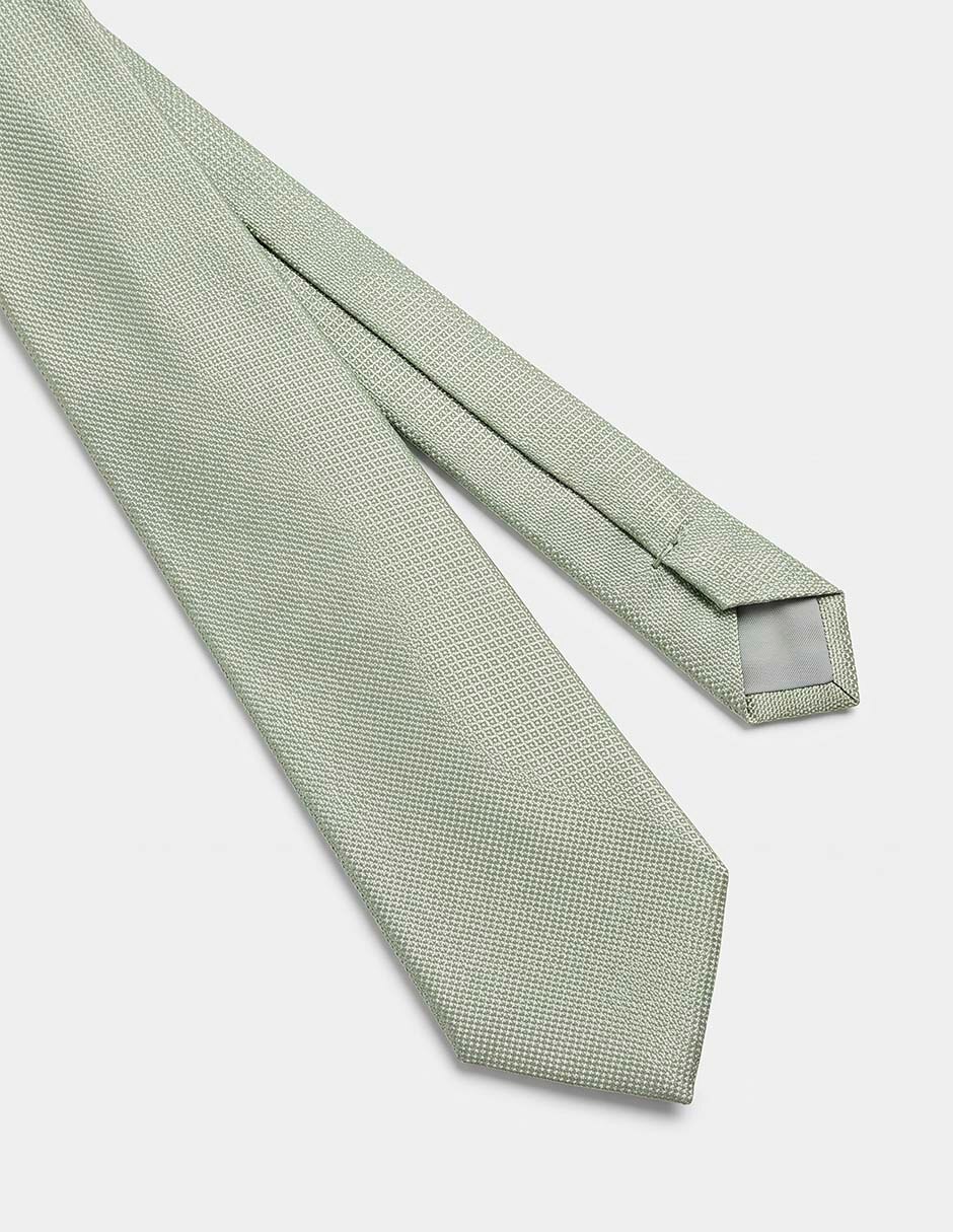 Corbata slim de seda estampado microprint para hombre 3