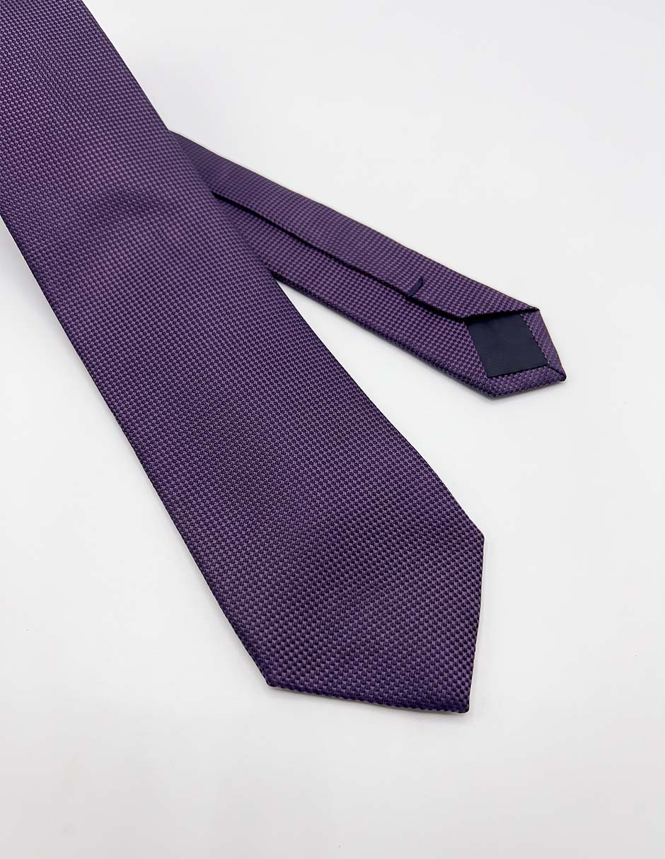Corbata slim de seda estampado lunares para hombre