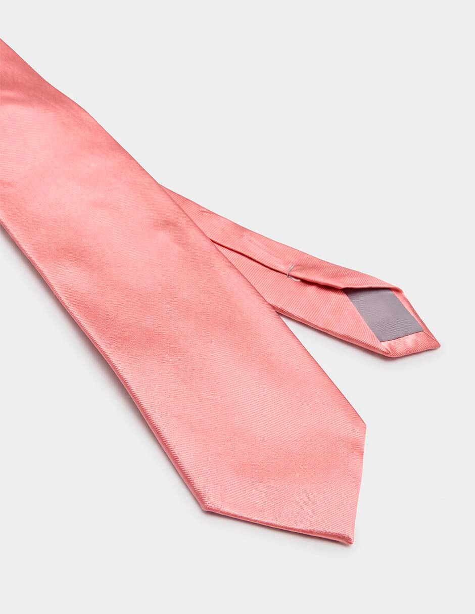 Corbata slim (4-6 cm) de seda estampado liso para hombre 3