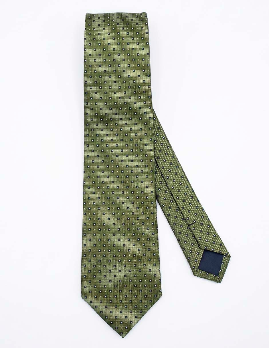 Corbata clásica de seda estampado geométrico para hombre