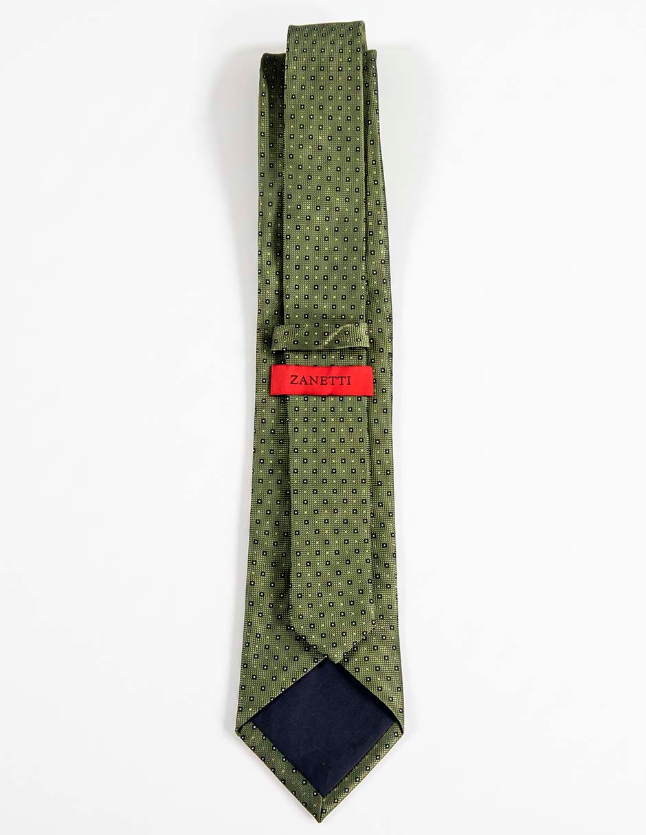 Corbata clásica de seda estampado geométrico para hombre