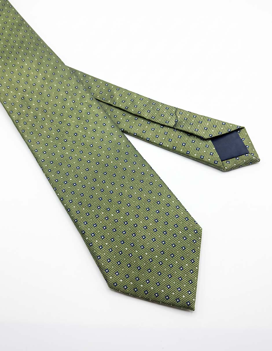 Corbata clásica de seda estampado geométrico para hombre