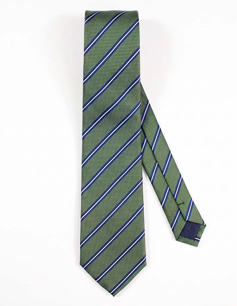Corbata slim de seda estampado a rayas para hombre