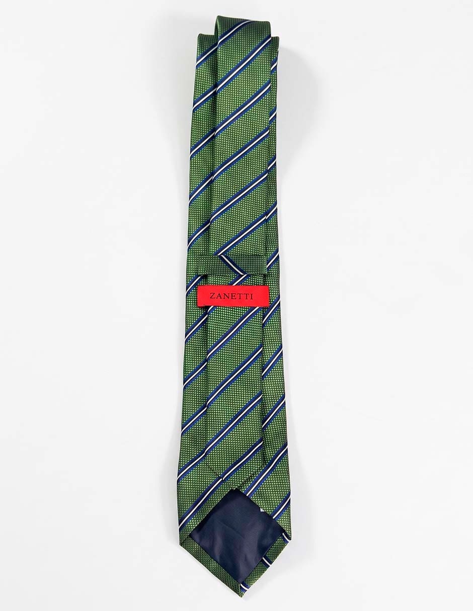 Corbata slim de seda estampado a rayas para hombre