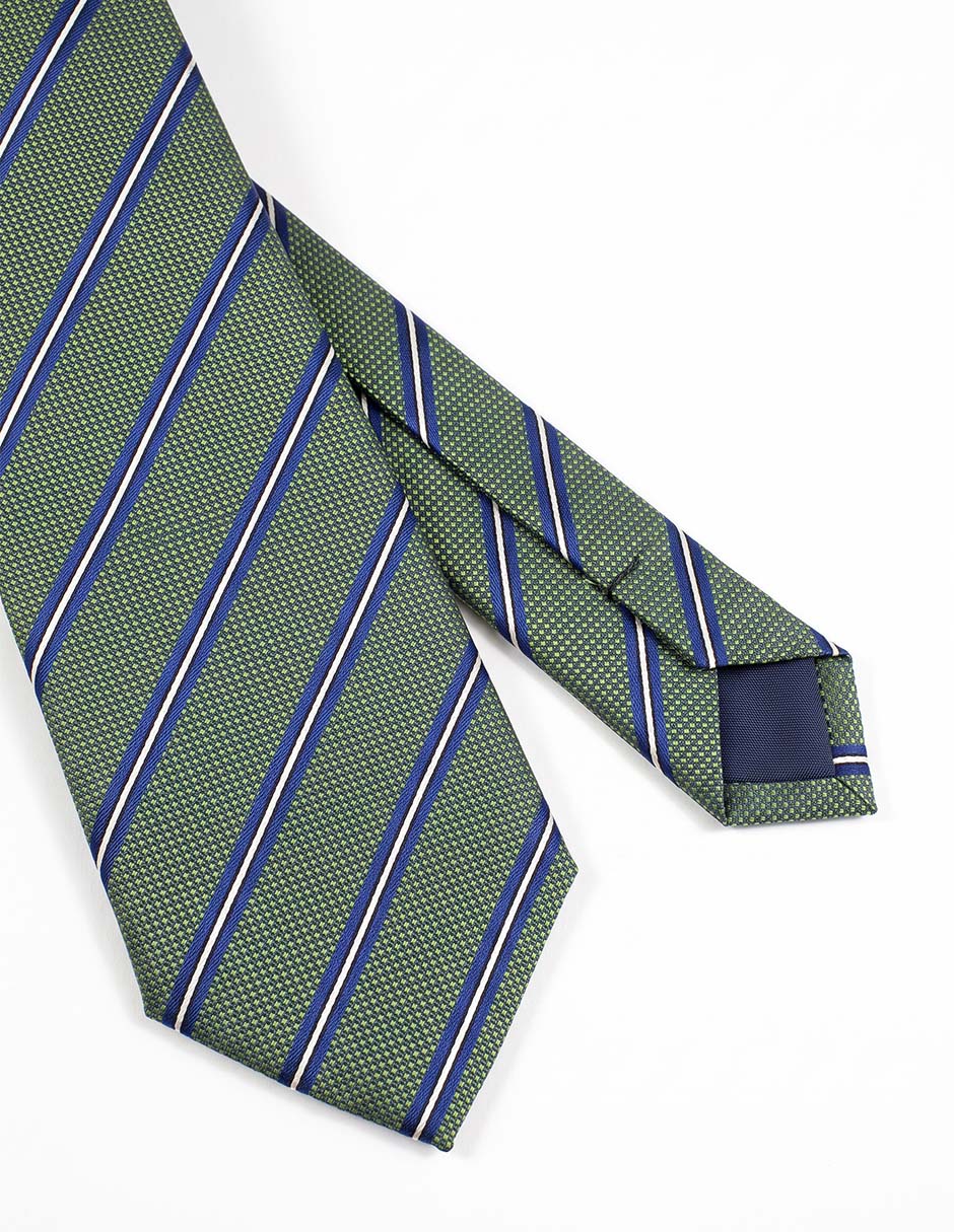 Corbata slim de seda estampado a rayas para hombre