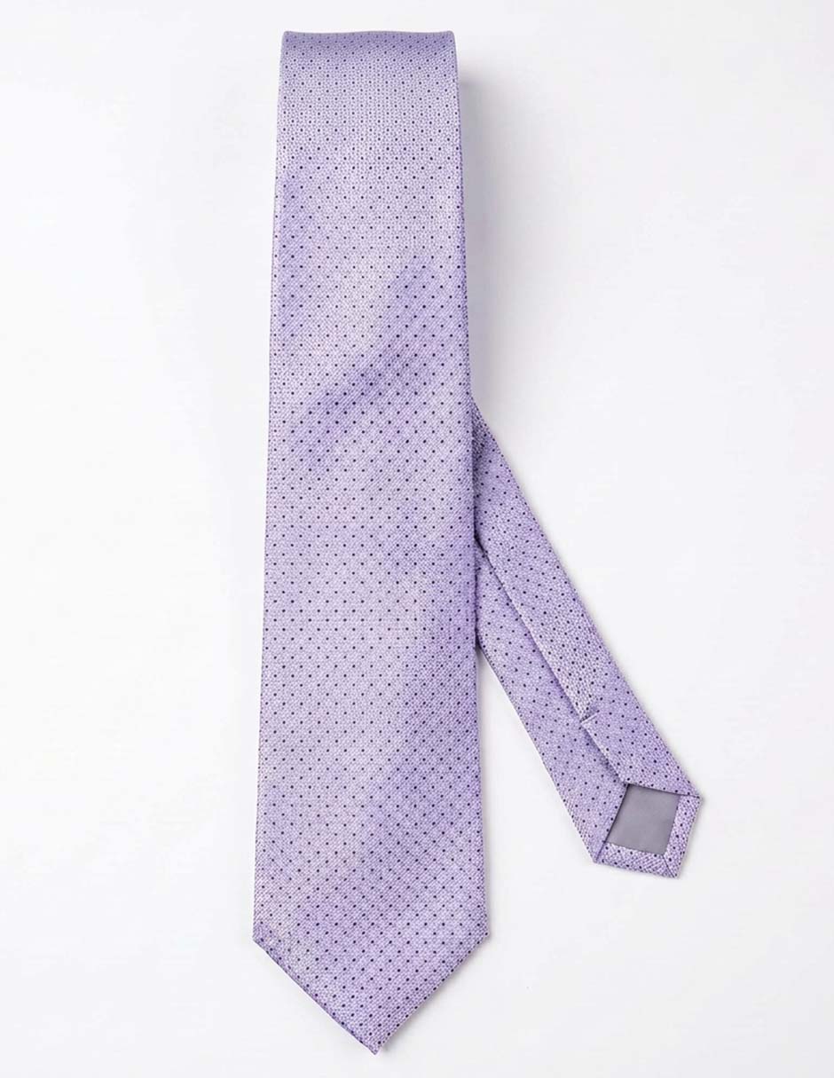 Corbata slim de seda estampado lunares para hombre