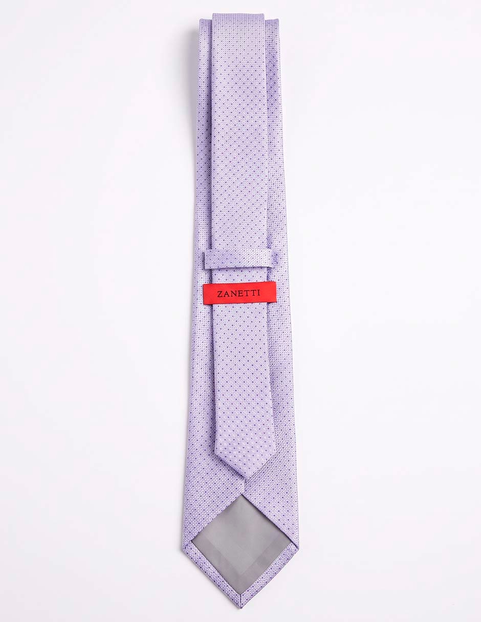 Corbata slim de seda estampado lunares para hombre