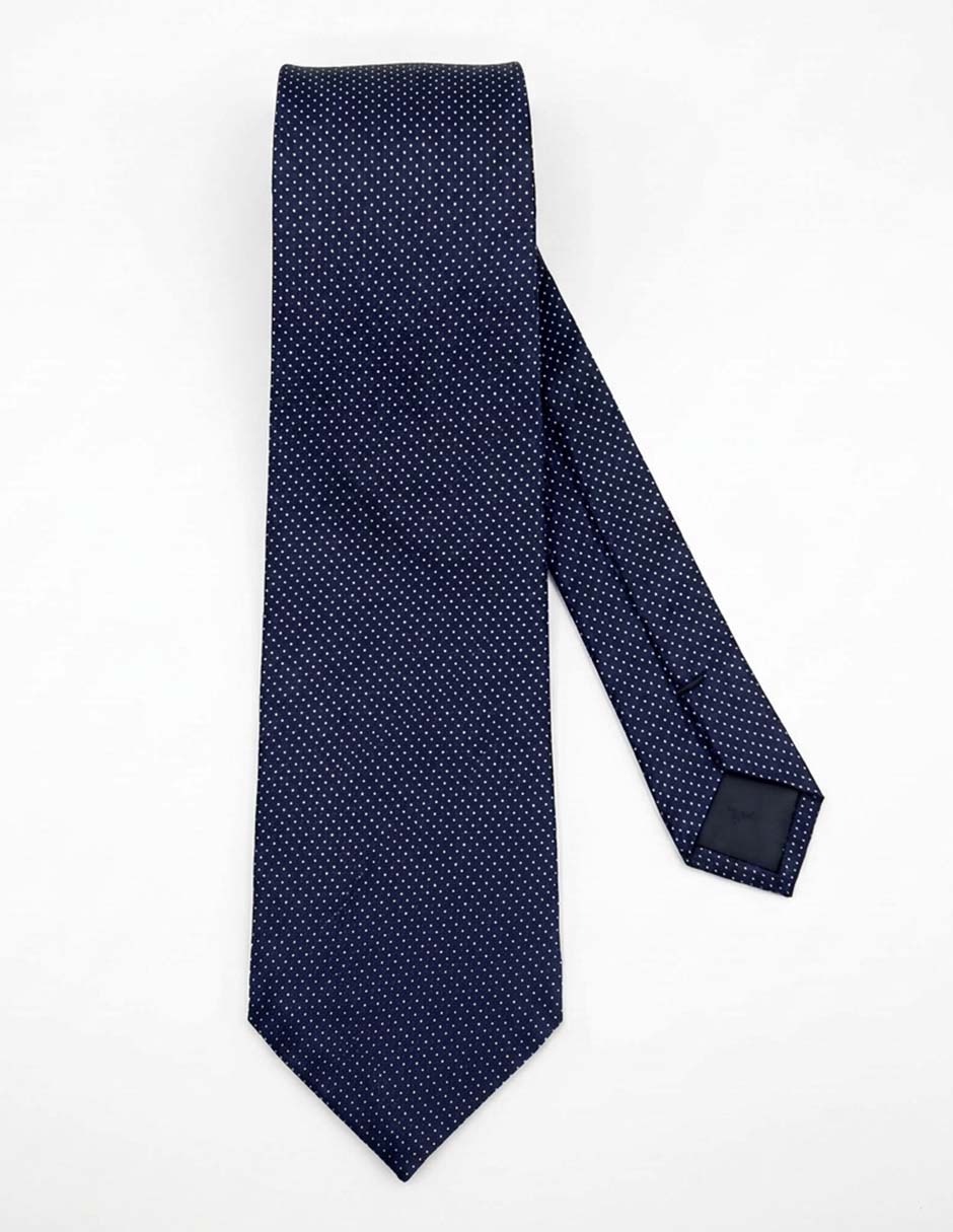 Corbata slim de seda estampado lunares para hombre