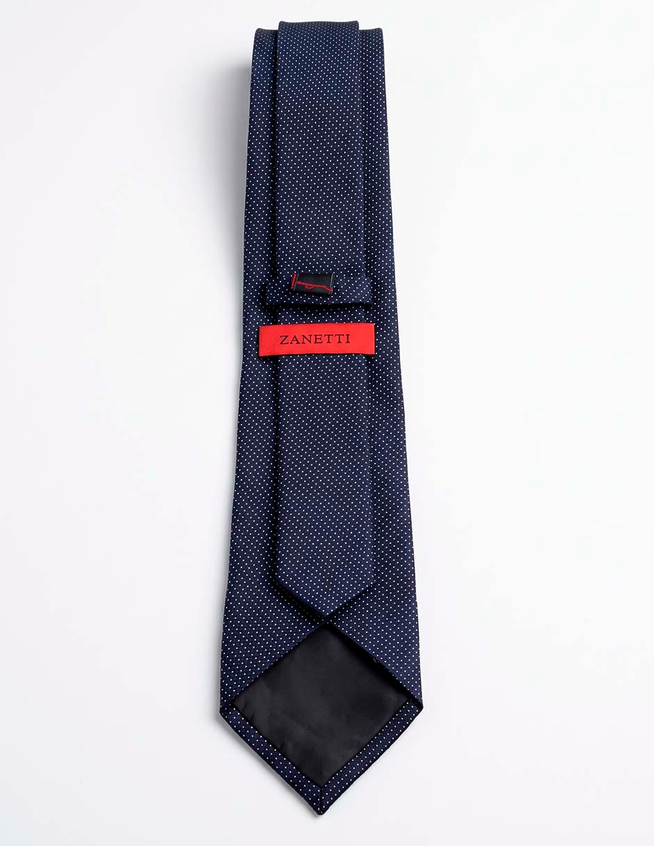 Corbata slim de seda estampado lunares para hombre