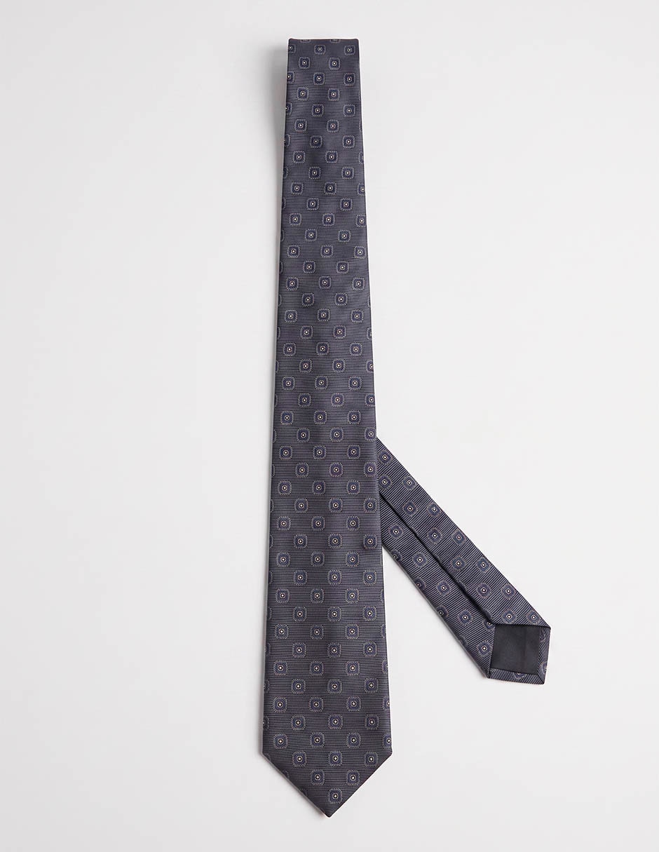Corbata calderoni regular de seda estampado floral para hombre