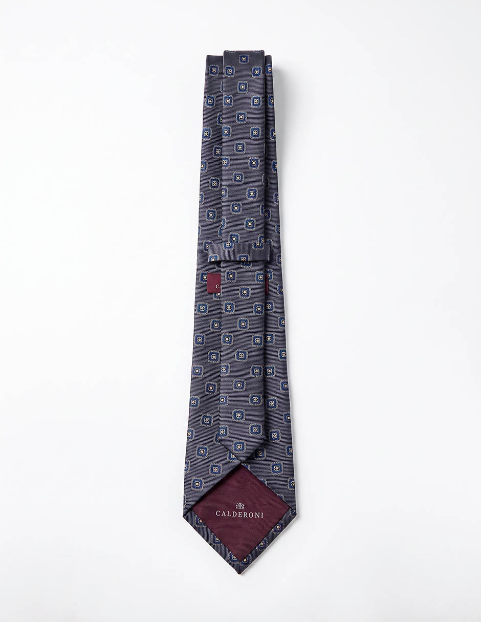 Corbata calderoni regular de seda estampado floral para hombre