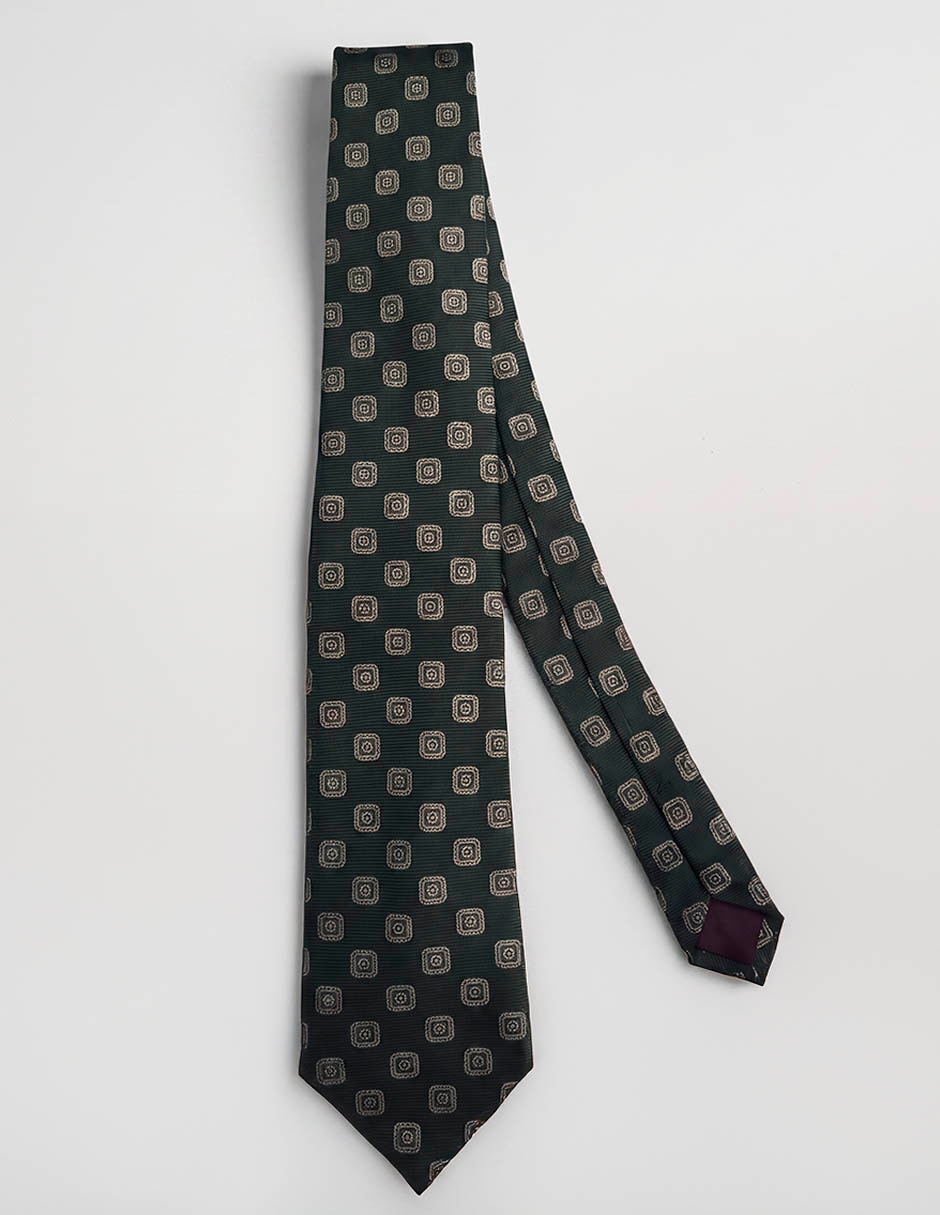 Corbata calderoni regular de seda estampado floral para hombre