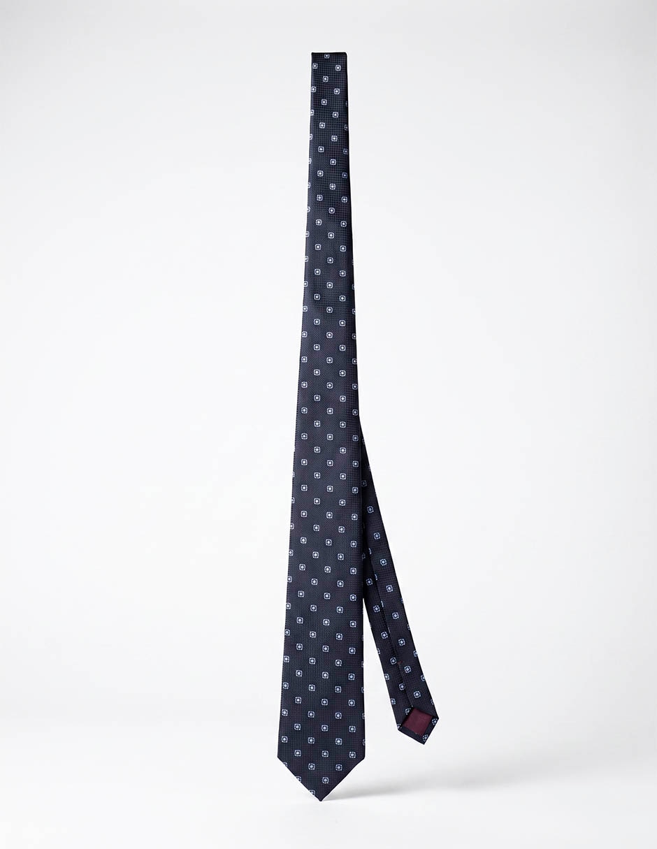 Corbata calderoni regular de seda estampado floral para hombre