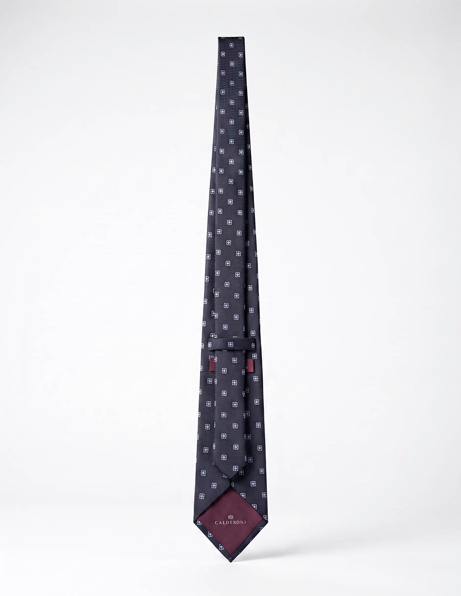 Corbata calderoni regular de seda estampado floral para hombre