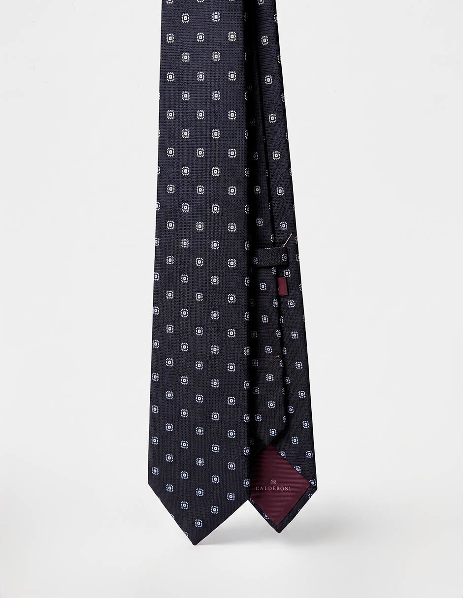 Corbata calderoni regular de seda estampado floral para hombre