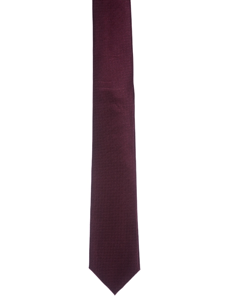 Corbata regular de seda estampado a cuadros para hombre 3