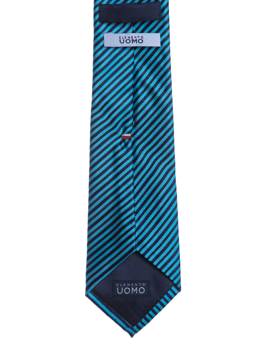 Corbata regular de seda estampado a rayas para hombre 2