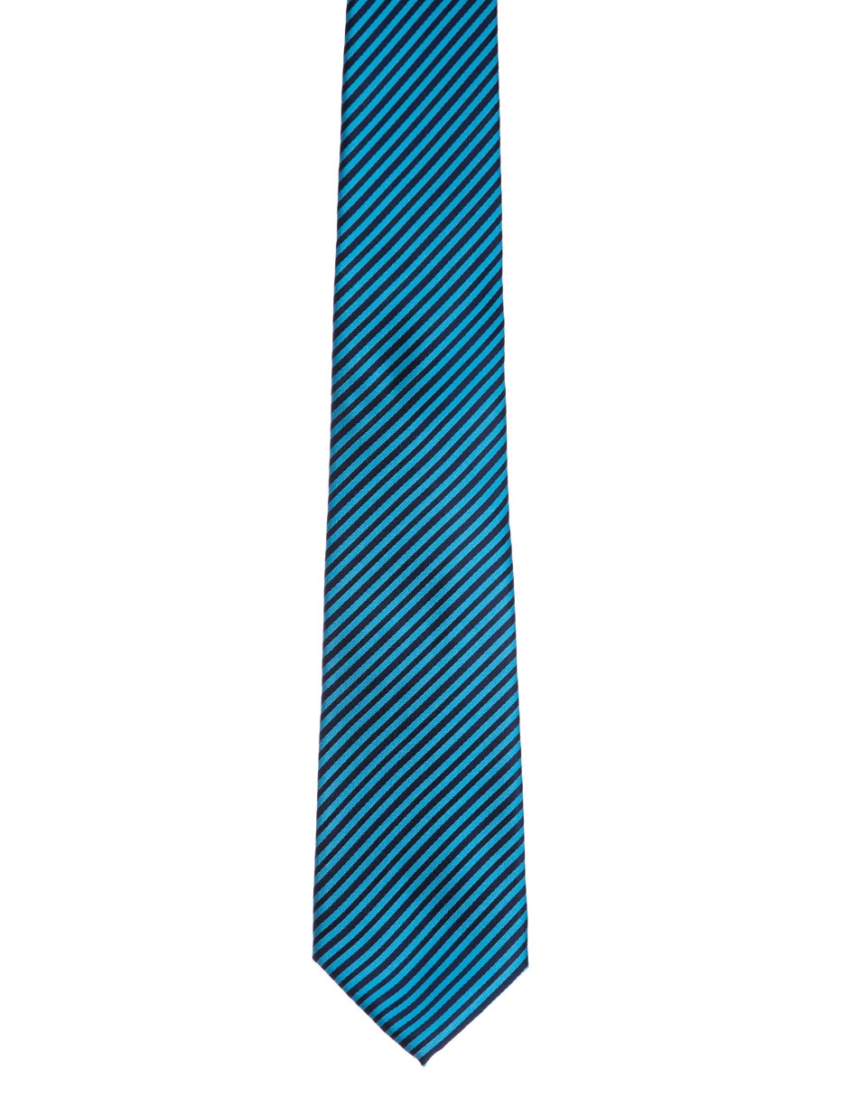 Corbata regular de seda estampado a rayas para hombre 3