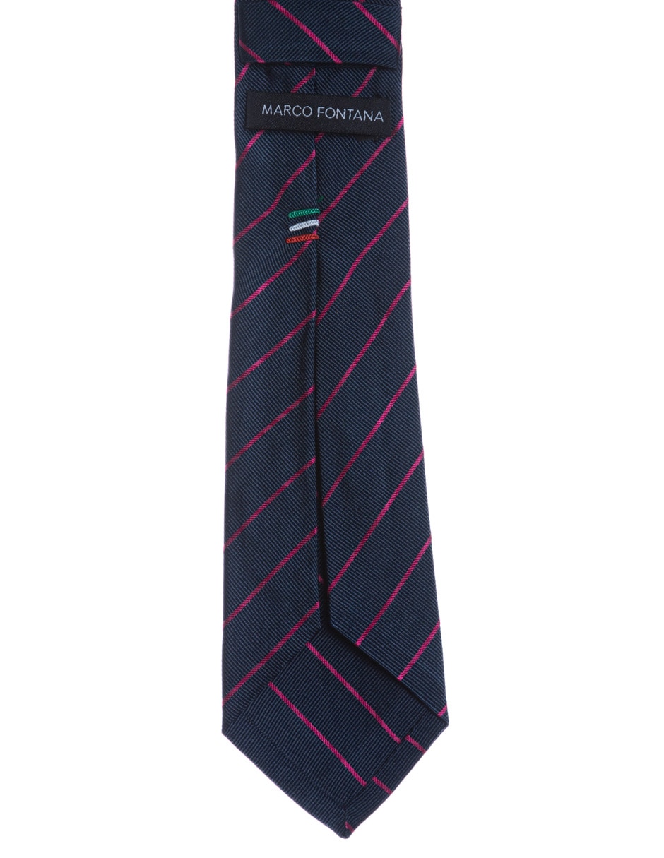 Corbata regular de seda estampado a rayas para hombre