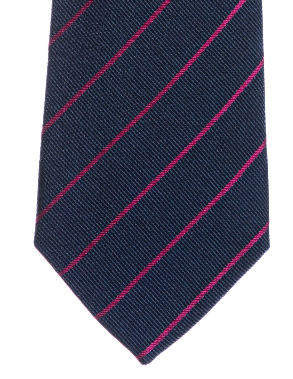 Corbata regular de seda estampado a rayas para hombre 3