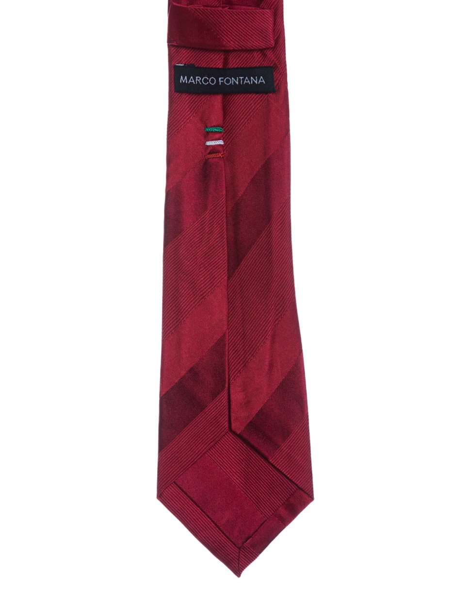 Corbata regular de seda estampado a rayas para hombre 3