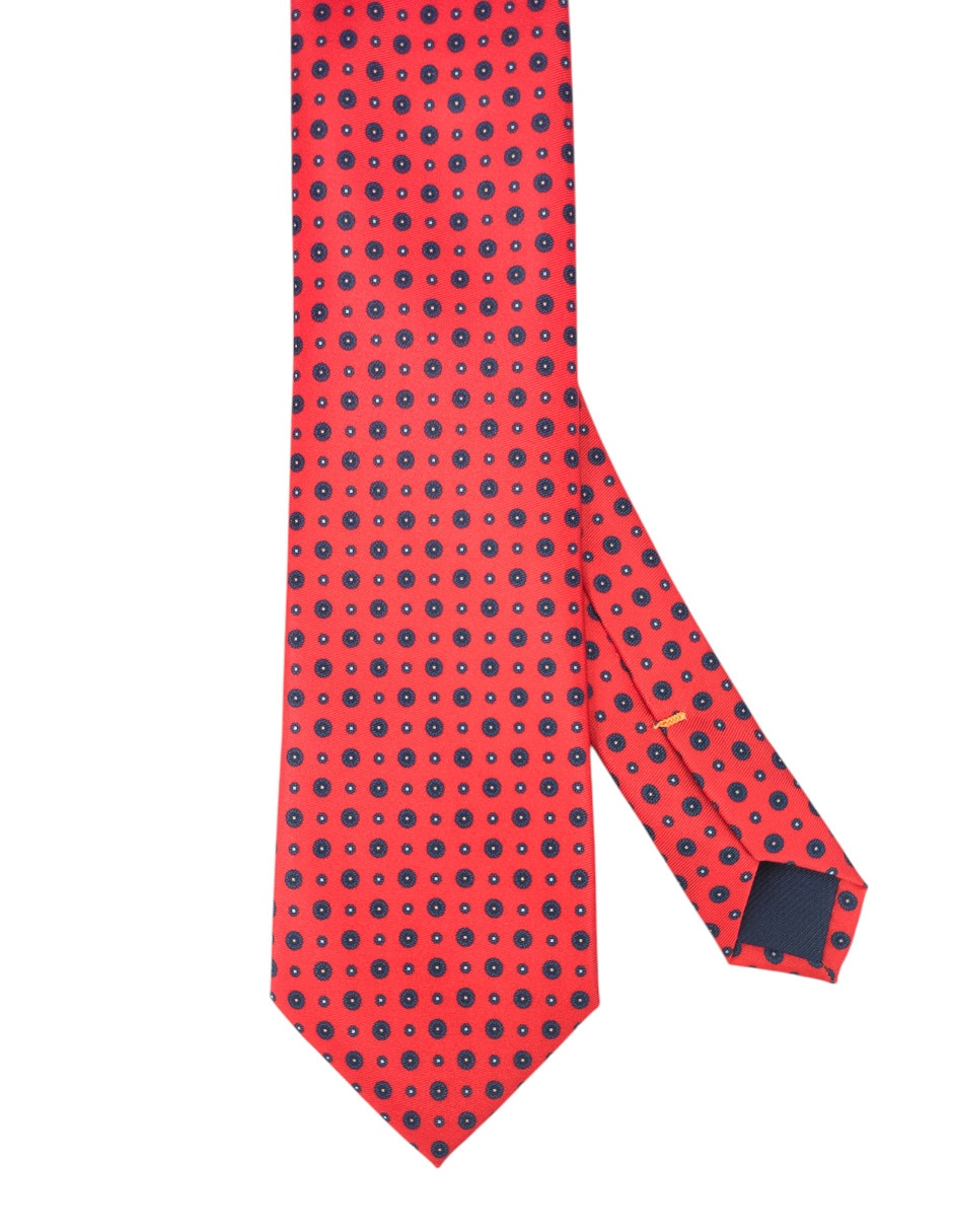 Corbata regular de seda estampado floral para hombre 1