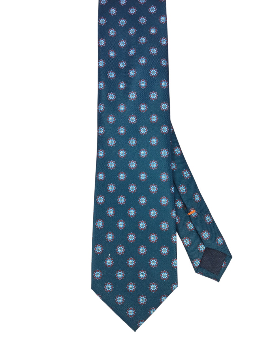Corbata regular de seda estampado floral para hombre