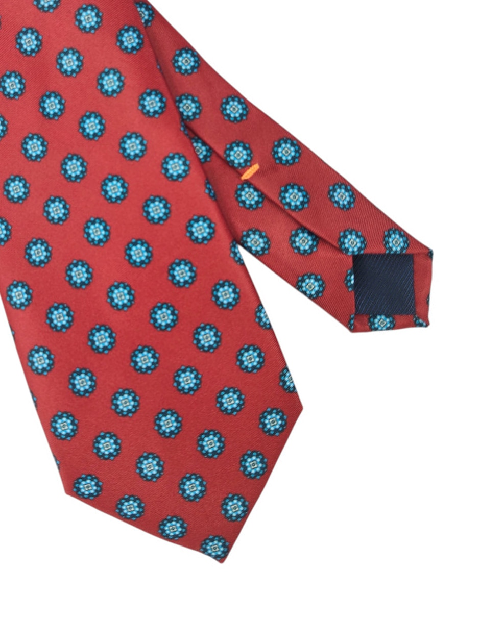 Corbata regular de seda estampado floral para hombre 2
