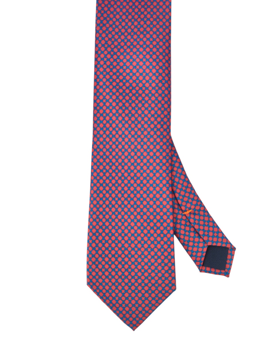 Corbata regular de seda estampado floral para hombre 1