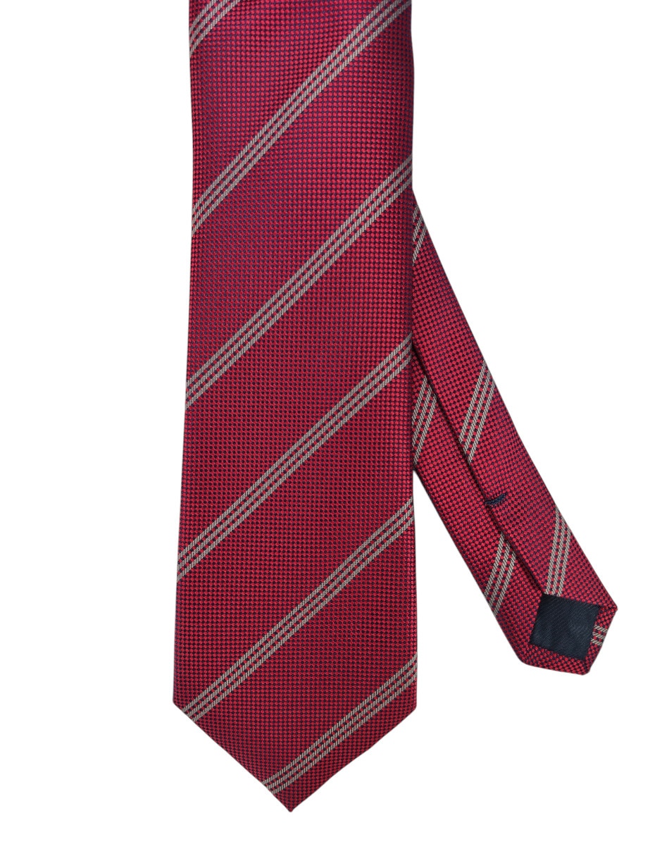 Corbata regular estampado a rayas para hombre 1