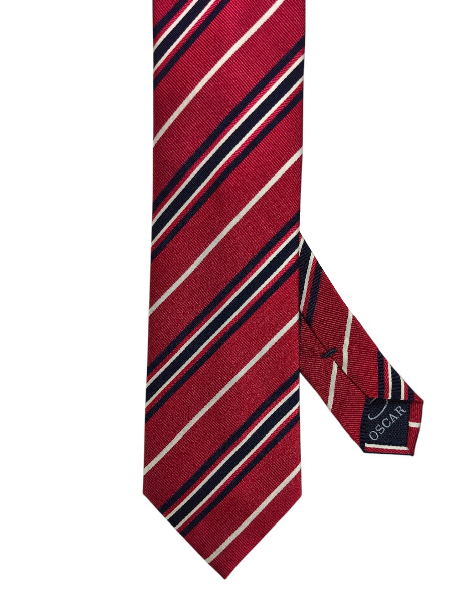 Corbata regular estampado a rayas para hombre 1