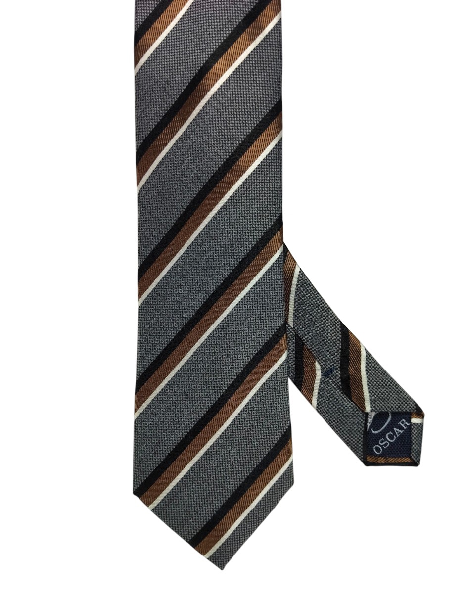 Corbata regular estampado a rayas para hombre 1