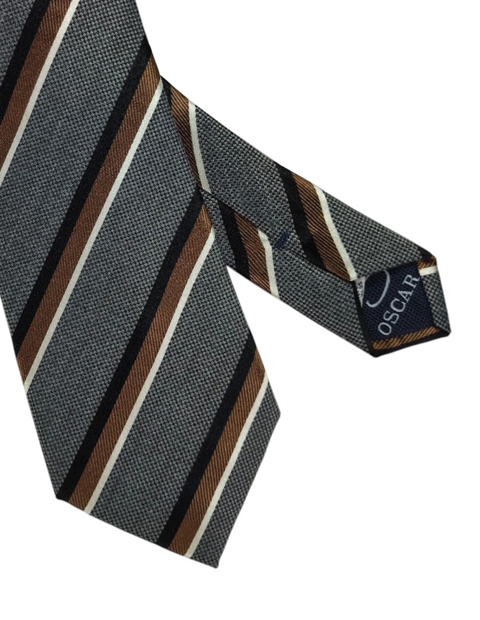 Corbata regular estampado a rayas para hombre 2