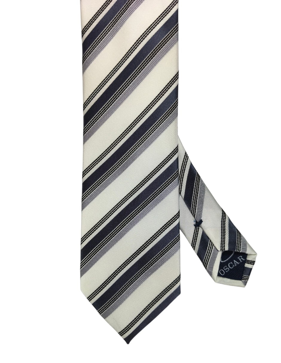 Corbata regular estampado a rayas para hombre 1
