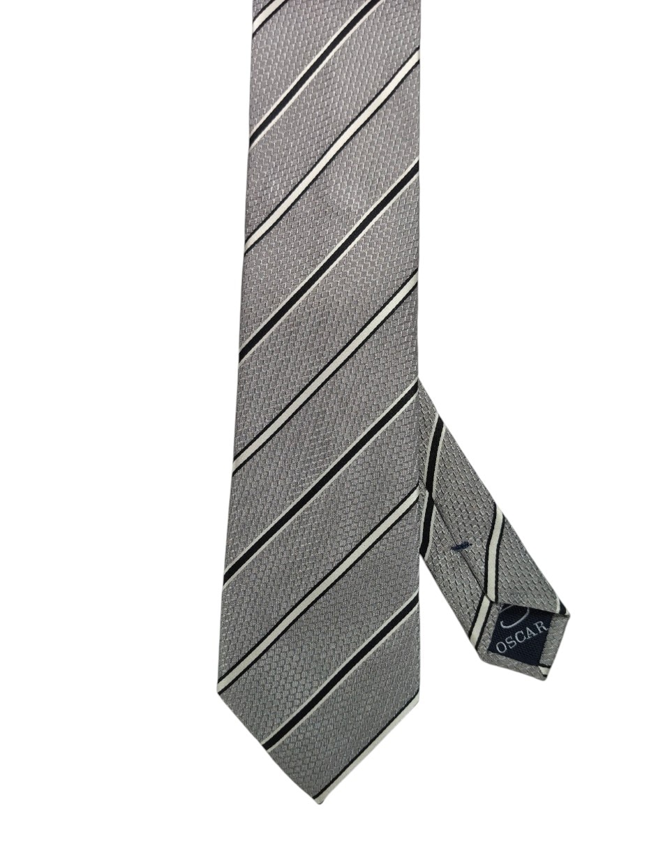 Corbata regular estampado a rayas para hombre 1