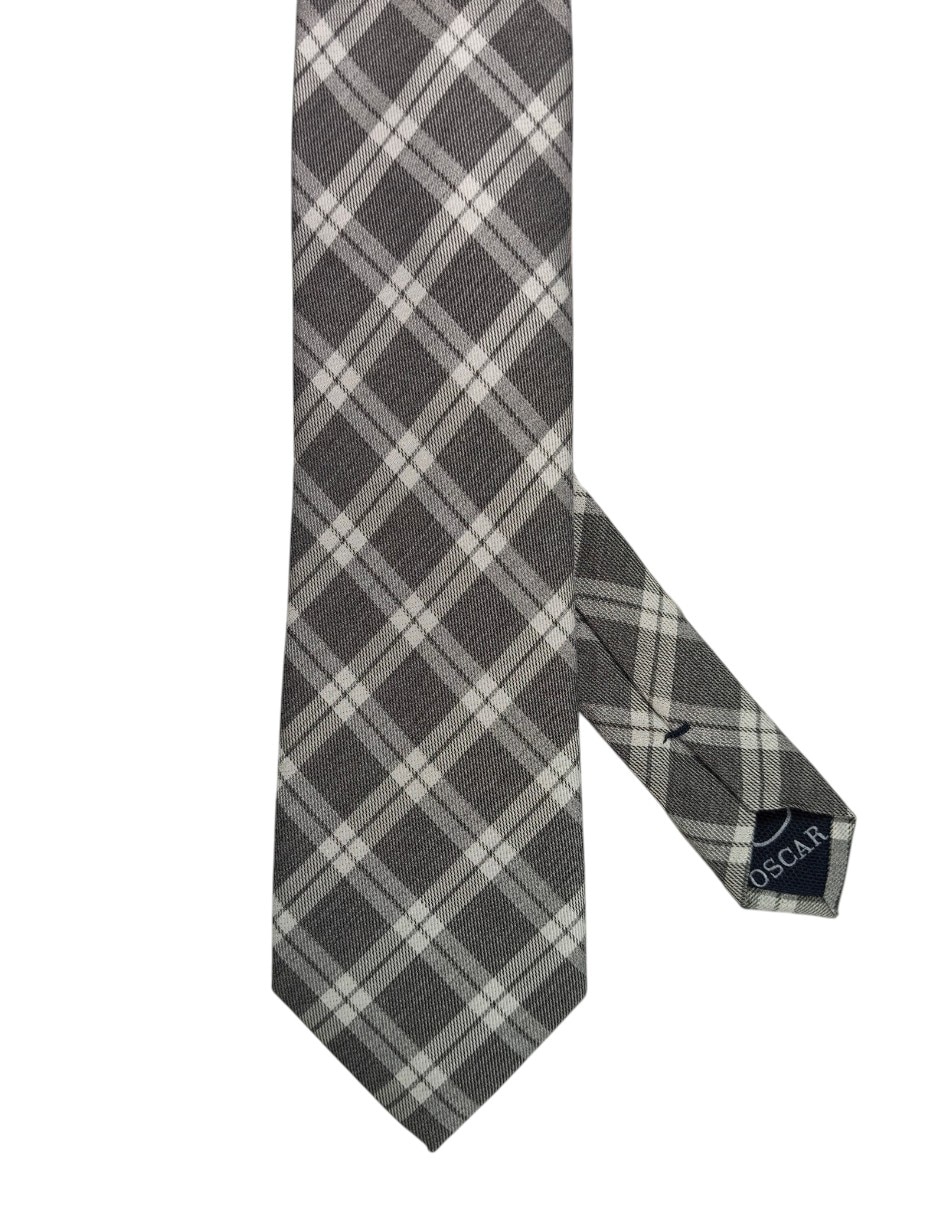 Corbata regular estampado a cuadros para hombre 1