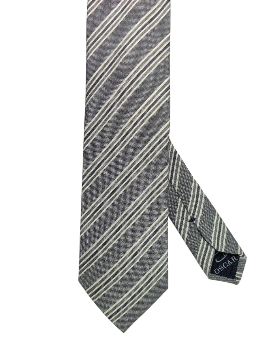 Corbata regular estampado a rayas para hombre 1