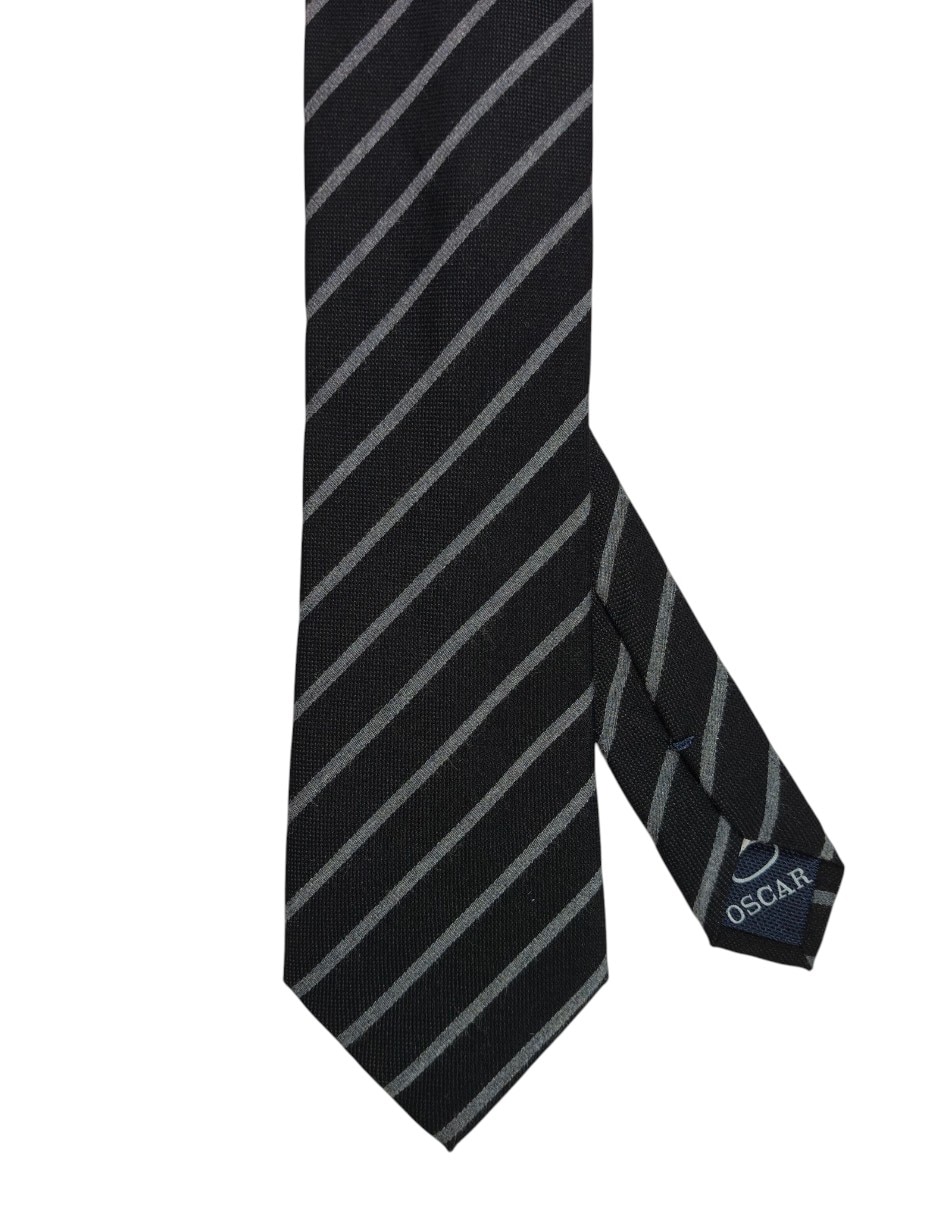 Corbata regular estampado a rayas para hombre 1