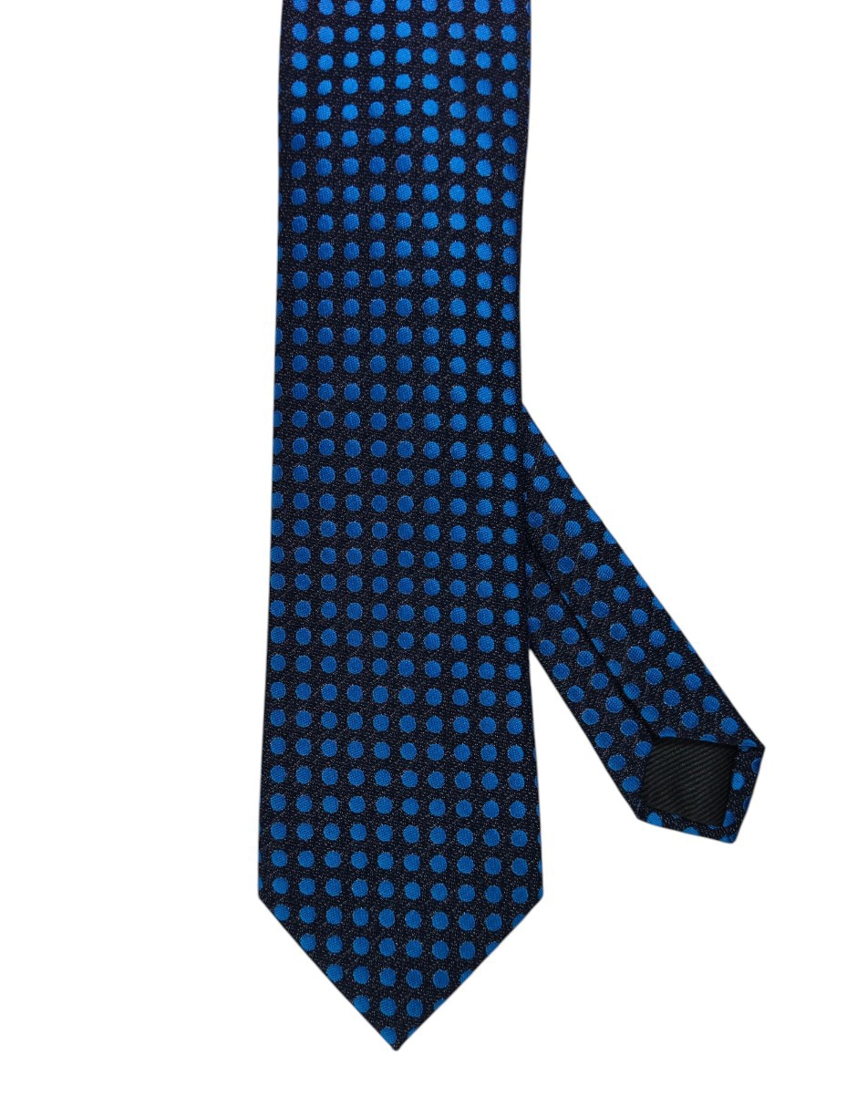 Corbata regular de seda estampado lunares para hombre