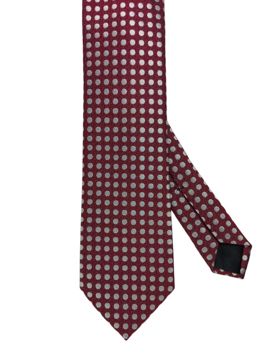 Corbata regular de seda estampado lunares para hombre 1