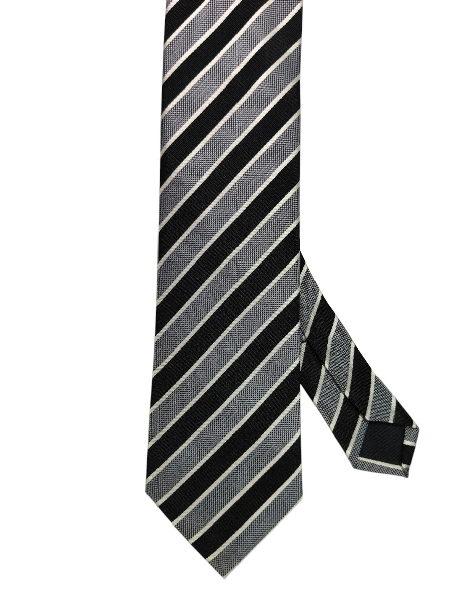 Corbata regular de seda estampado a rayas para hombre