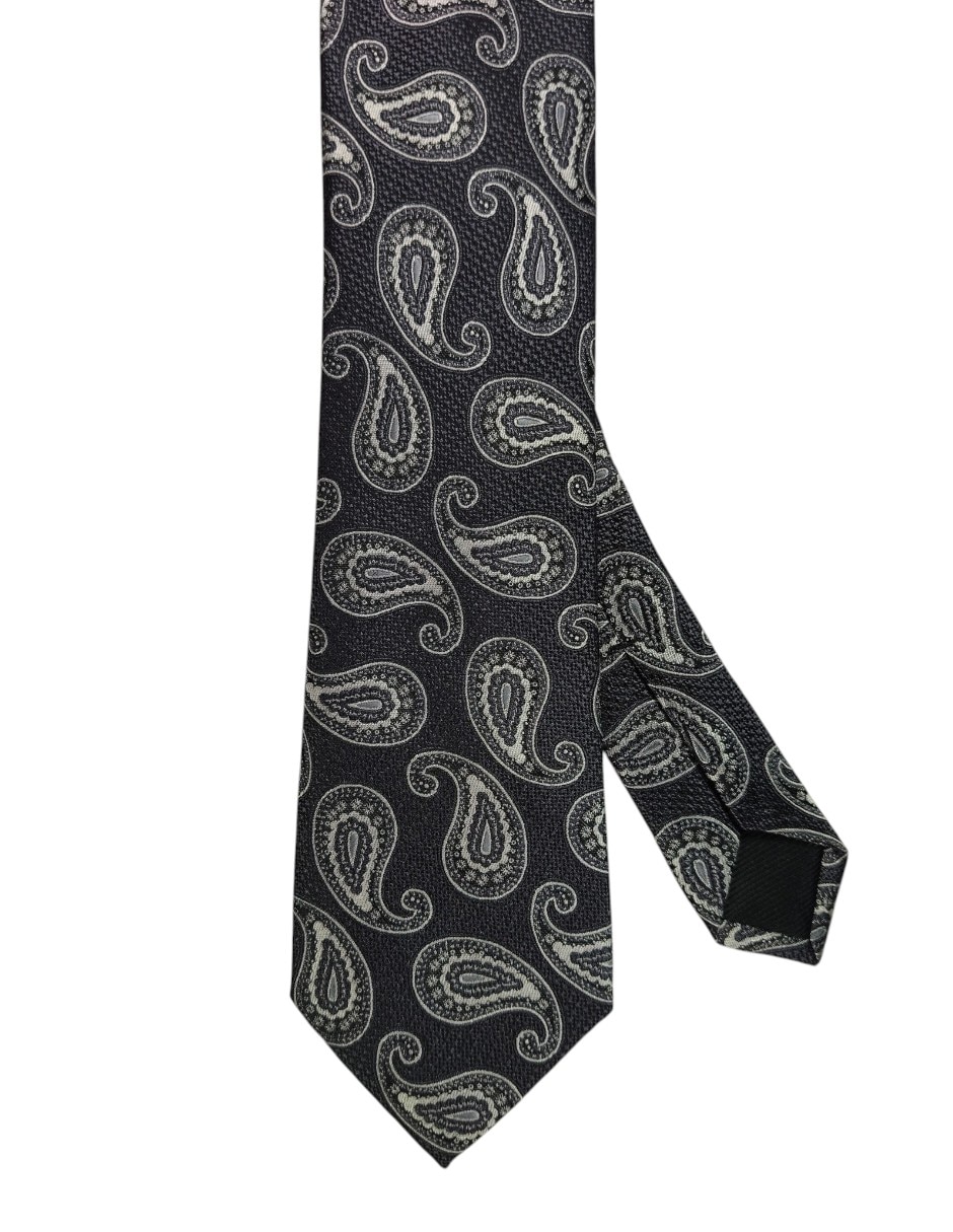 Corbata regular de seda estampado paisley para hombre