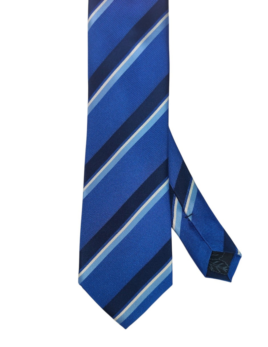 Corbata regular de seda estampado a rayas para hombre