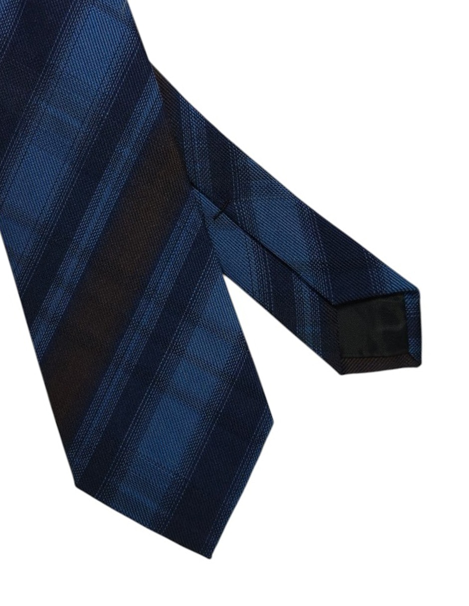 Corbata regular de seda estampado a cuadros para hombre 3