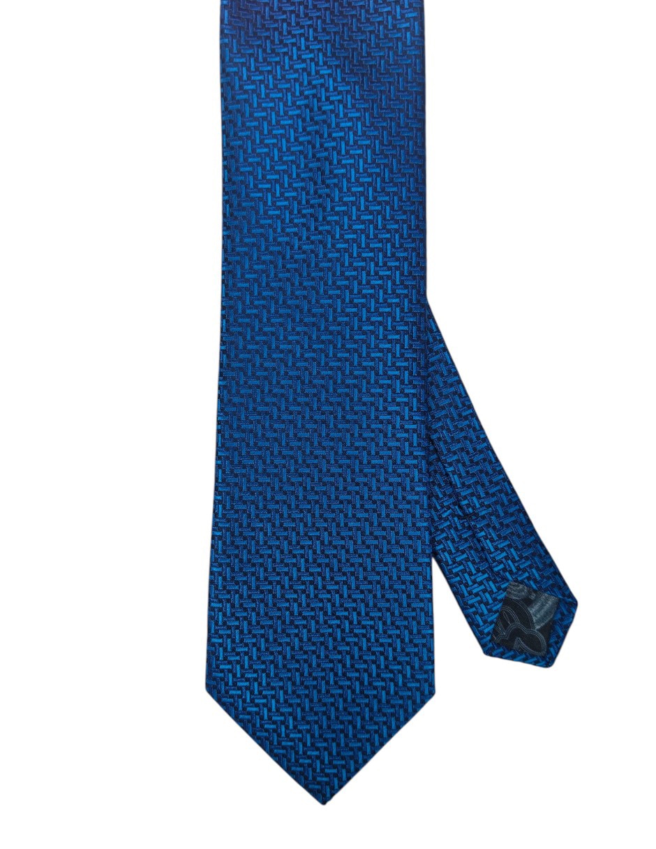 Corbata regular de seda estampado geométrico para hombre