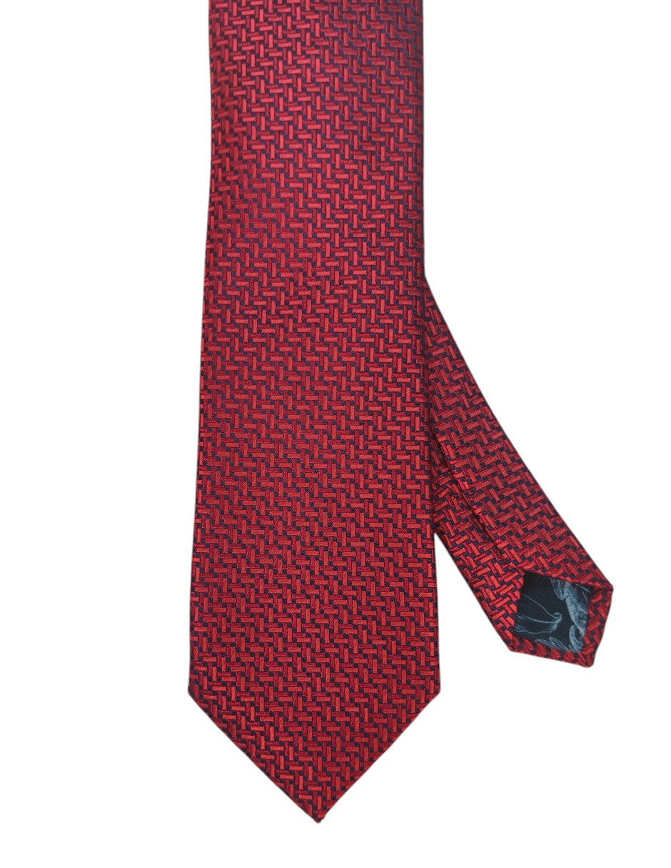 Corbata regular de seda estampado geométrico para hombre 1