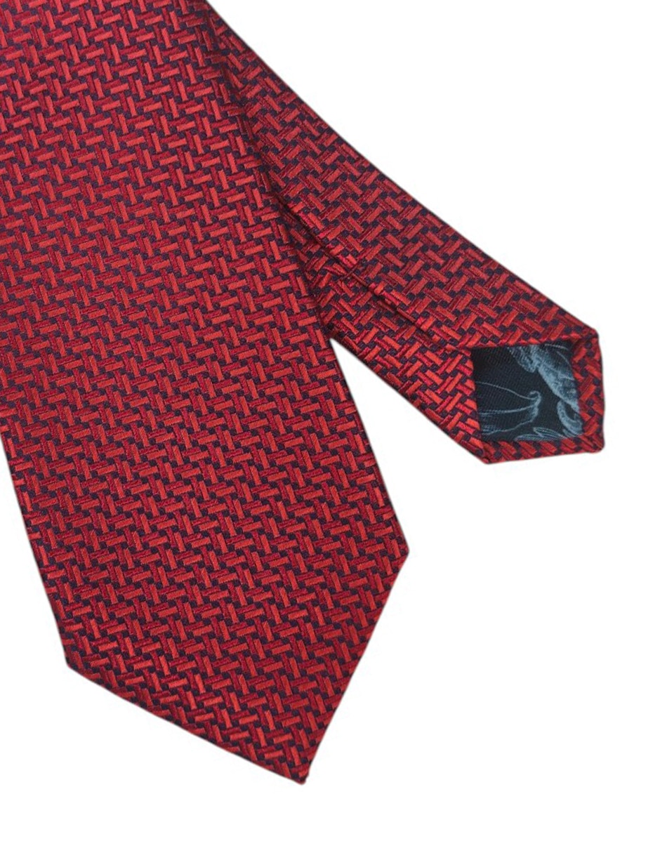 Corbata regular de seda estampado geométrico para hombre 2
