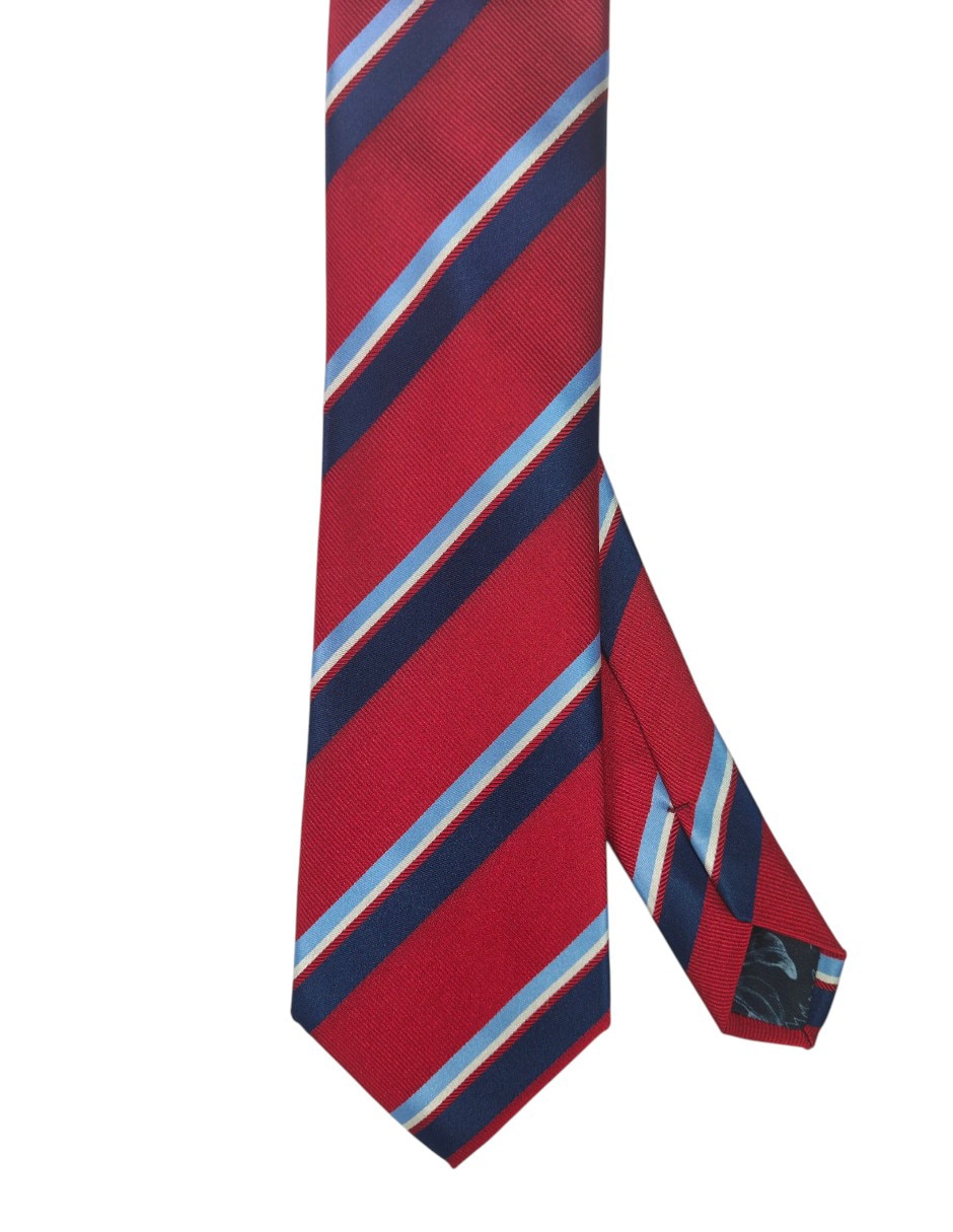 Corbata regular de seda estampado a rayas para hombre 1