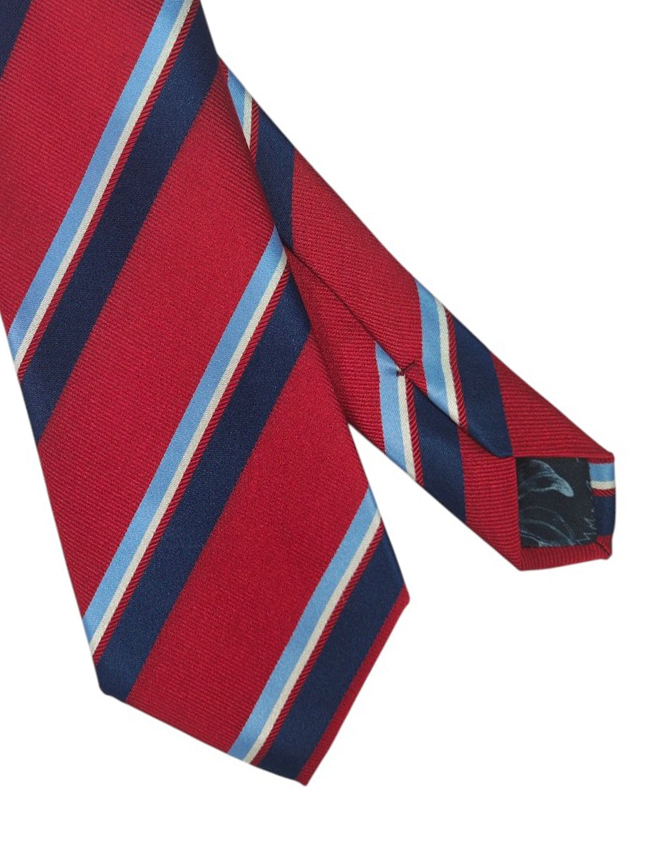 Corbata regular de seda estampado a rayas para hombre 2